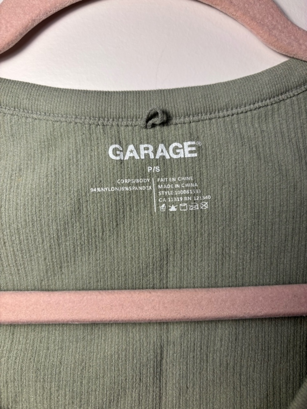 Garage Women's Ribbed V-Neck Crop Top - Picture 3 of 4